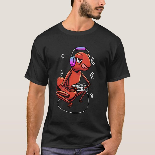 Camiseta Incendio de hormiga de fuego Jugando videojuegos I (Anverso)