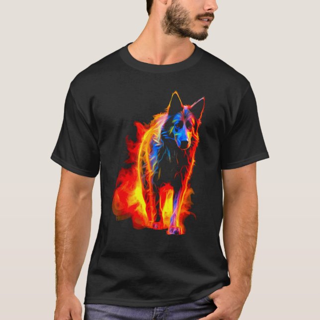 Camiseta Incendio de Pastor Alemán (Anverso)