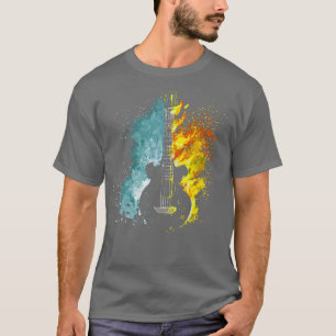 Camiseta Incendio Incendio Abstracto Arte Diseño Músico Gui