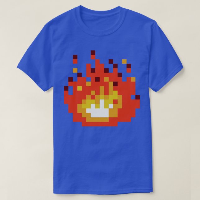 Camiseta Incendio Naranja de 8 bits (Diseño del anverso)