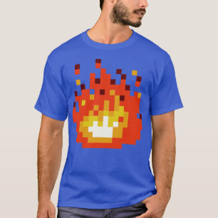 Camiseta Incendio Naranja de 8 bits
