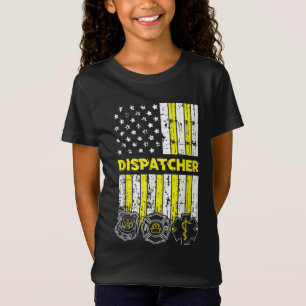 Camiseta Incendio policial de 911 con operador de bandera e