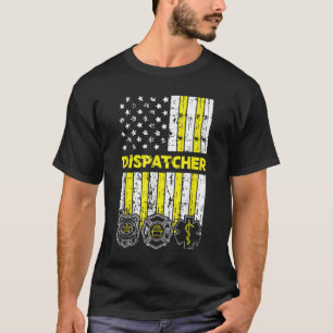 Camiseta Incendio policial de 911 con operador de bandera e