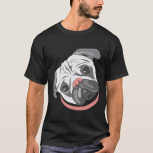 Camiseta Inclinación de la cabeza de perro de cerdo, dibujo