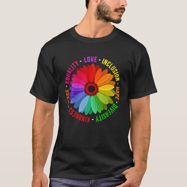 Camiseta Inclusión de amor Esperanza Diversidad Amabilidad  (Anverso)