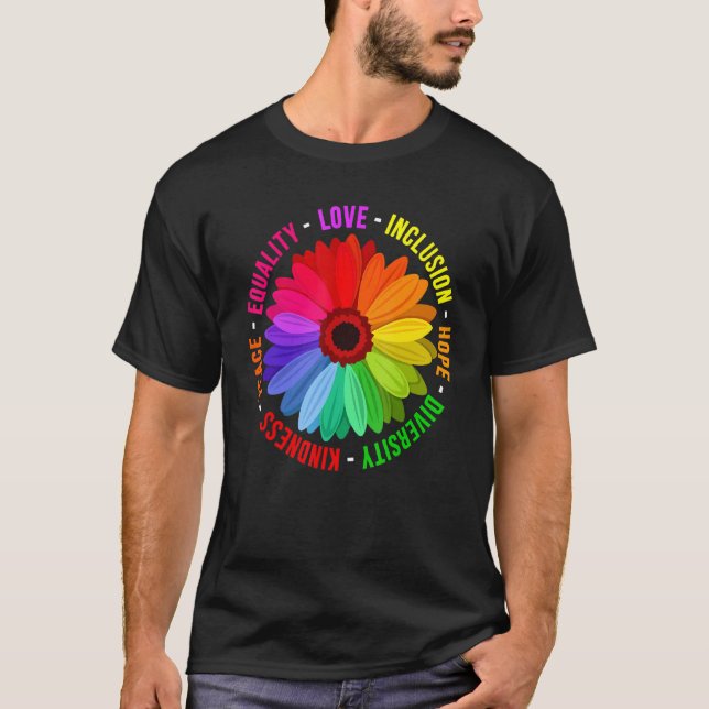Camiseta Inclusión de amor Esperanza Diversidad Amabilidad  (Anverso)