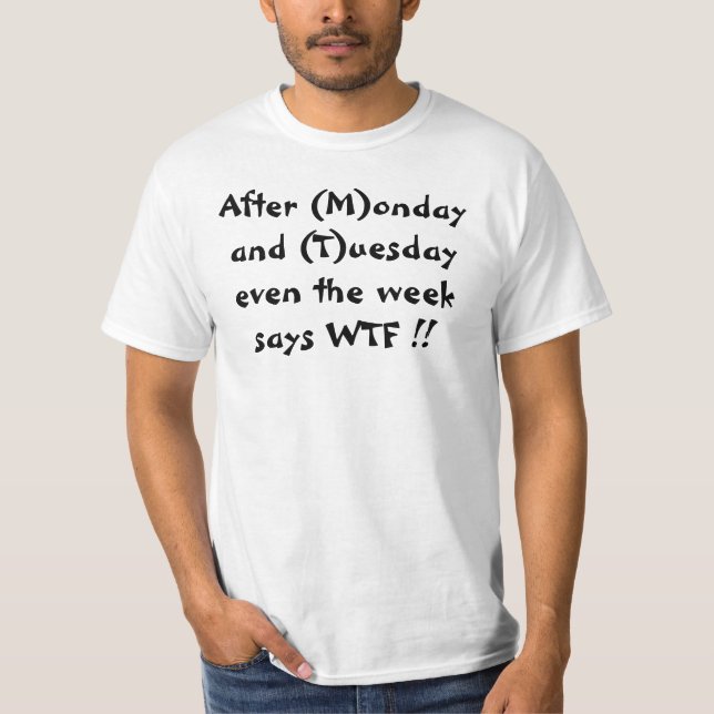 Camiseta incluso la semana dice WTF (Anverso)