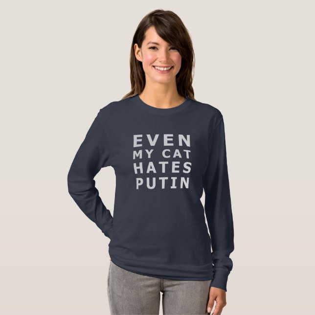 Camiseta Incluso mi gato odia a putin (Anverso completo)