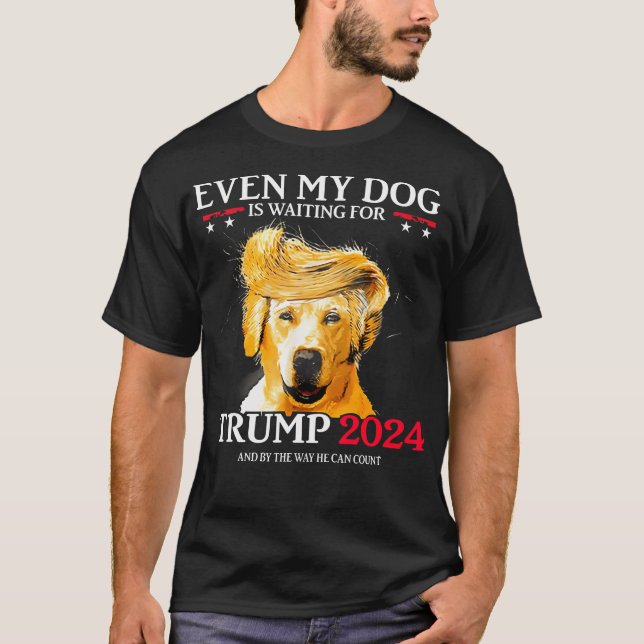 Camiseta Incluso Mi Perro Está Esperando A Un Perro Gracios (Anverso)