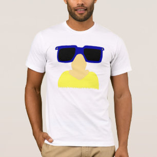 Camiseta Incognito Mustache & Glasses Mens Crew Necs Tee