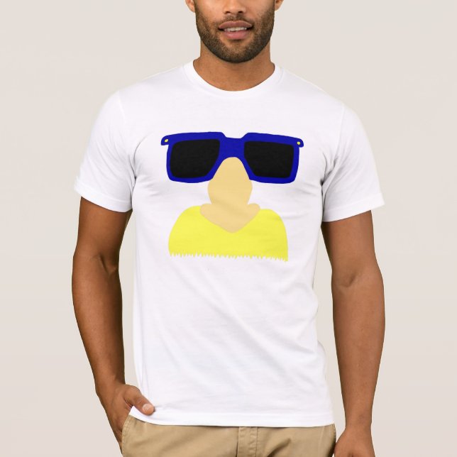 Camiseta Incognito Mustache & Glasses Mens Crew Necs Tee (Anverso)