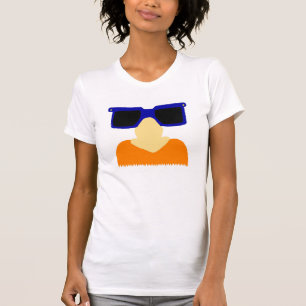 Camiseta Incognito Mustache & Glasses Mujeres Casual Scoop 