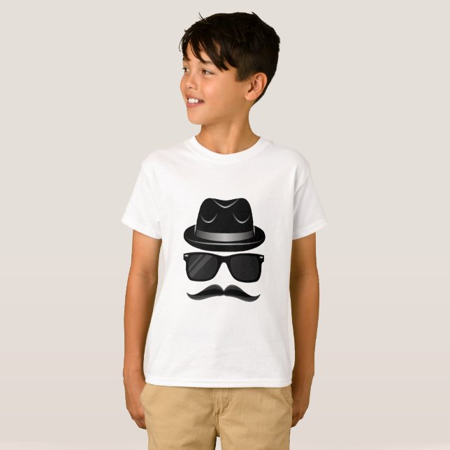 Camiseta Inconformista fresco con el bigote, el gorra y las (Anverso completo)