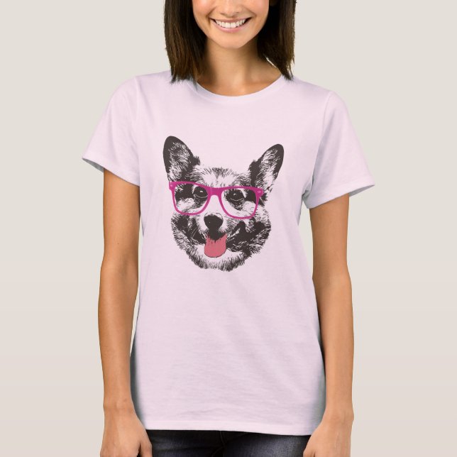 Camiseta Inconformista Nerdy del perro del Corgi (Anverso)