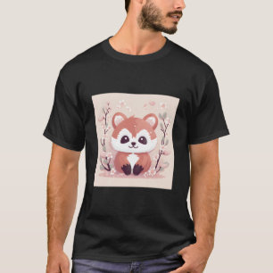 Camiseta Incrédible Panda Rojo y Flor de Cerezo Ness
