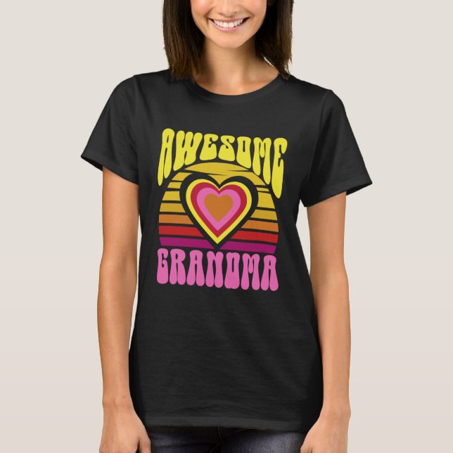 Camiseta Increíble abuela cute el corazón del atardecer en  (Anverso)