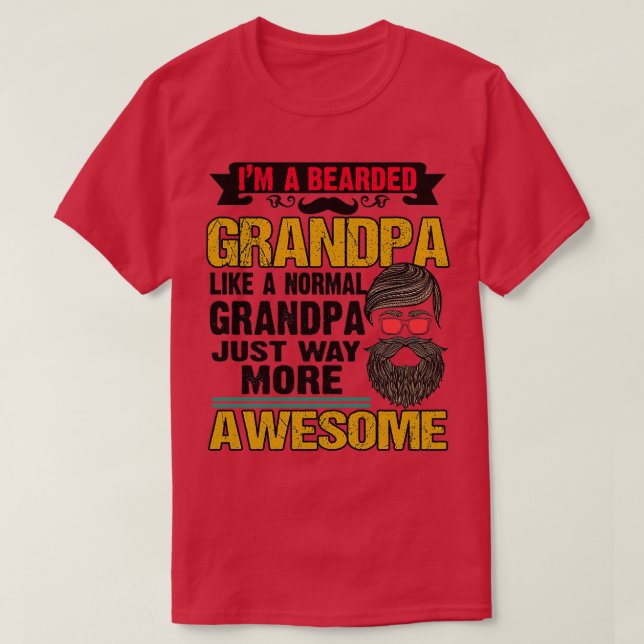 Camiseta Increíble abuelo con barba 7 (Diseño del anverso)