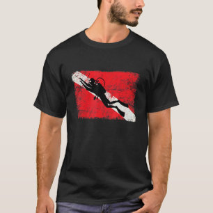 Camiseta Increíble bandera de buzo abajo buceo Scuba Diving