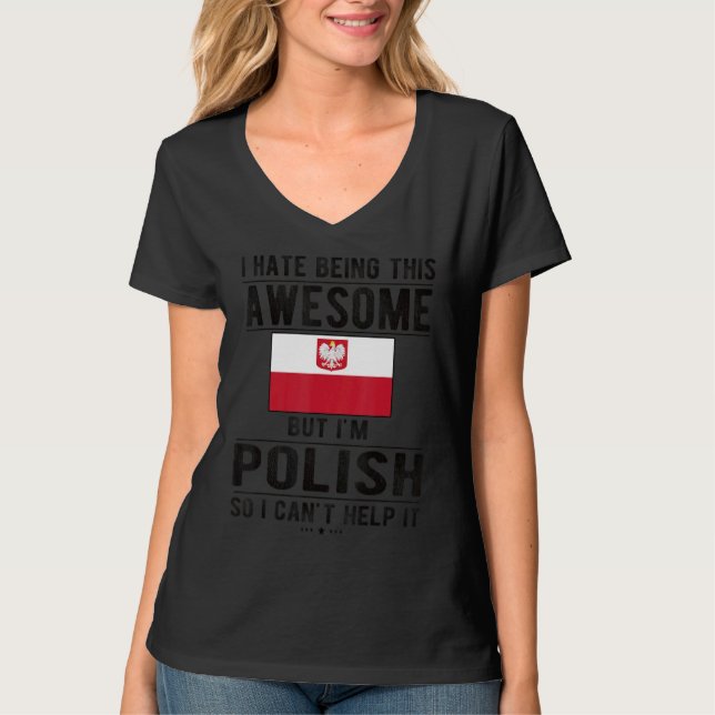 Camiseta Increíble bandera polaca Polonia raíces polacas (Anverso)