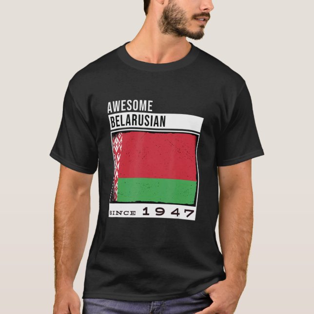 Camiseta Increíble bielorruso desde 1947 75th Bir (Anverso)