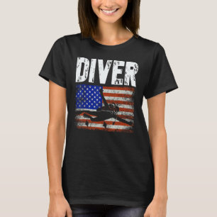 Camiseta Increíble buzo buceo con bandera estadounidense bu