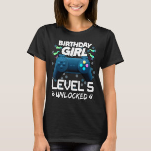 Camiseta Increíble Chicas de cumpleaños nivel 5 Juegos desb