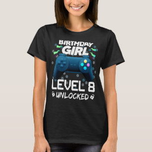 Camiseta Increíble Chicas de cumpleaños nivel 8 Juegos desb