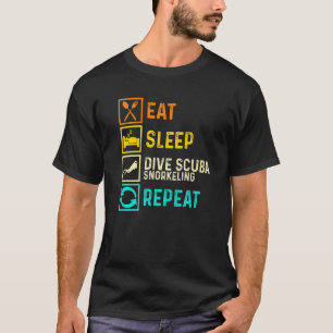 Camiseta Increíble Comer Dormir Buceo Snorkel Repetir Apnea