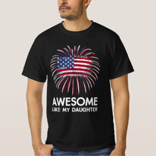 Camiseta Increíble como mi hija en los fuegos artificiales