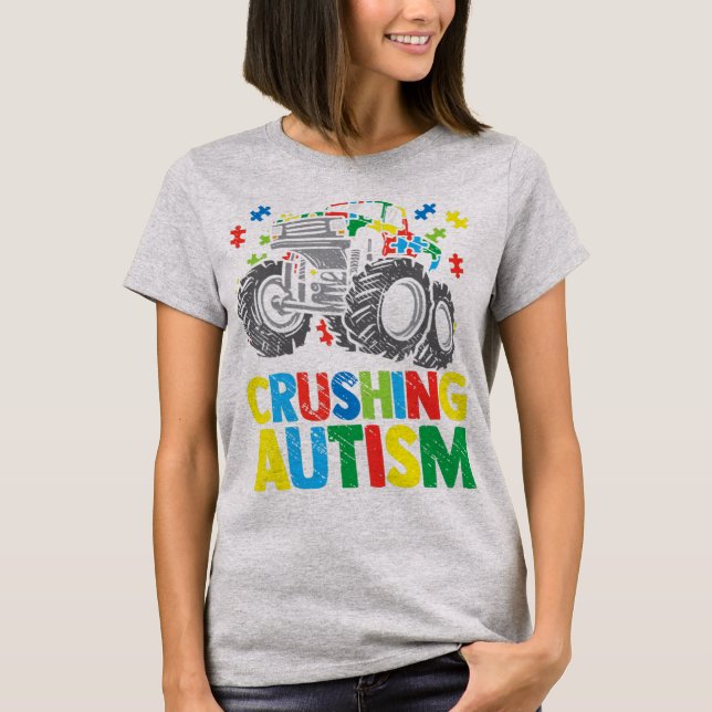 Camiseta Increíble conciencia Monstruo Camión aplastando a  (Anverso)