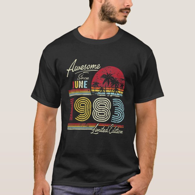 Camiseta Increíble cosecha vintage desde junio de 1983 (Anverso)