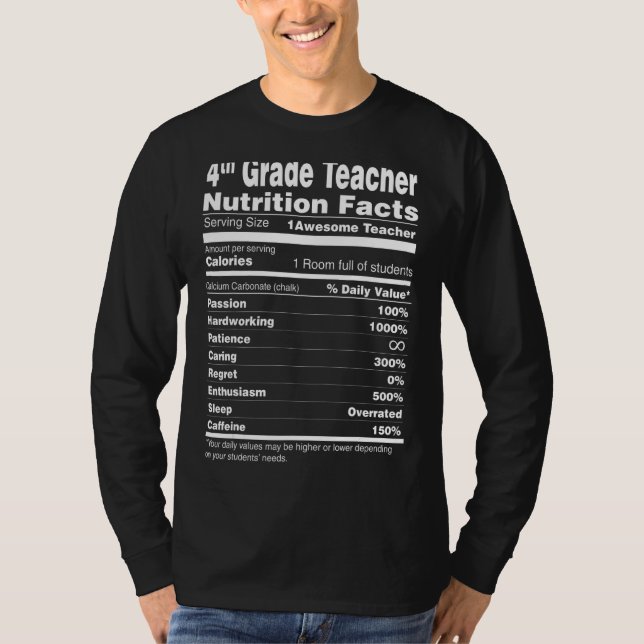 Camiseta Increíble cuarto grado de nutrición de profesores  (Anverso)