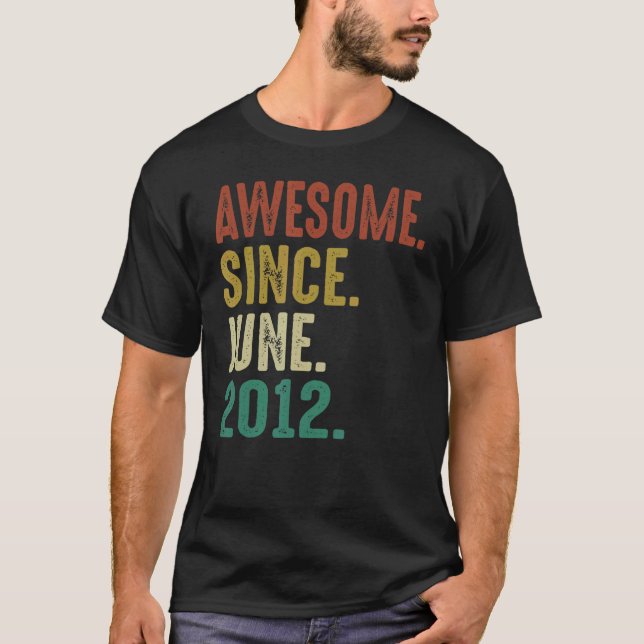 Camiseta Increíble cumpleaños de diez años desde junio de 2 (Anverso)