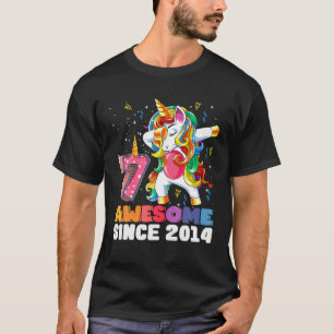 Camiseta Increíble cumpleaños de Unicornio a 7 años de edad