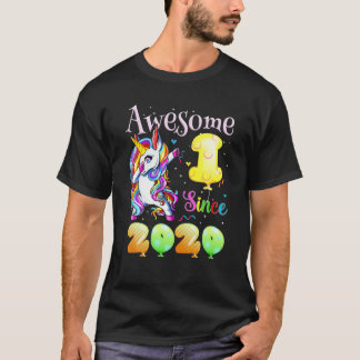 Camiseta Increíble cumpleaños de Unicornio de Dabbing de 1 