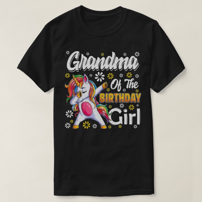Camiseta increíble cumpleaños unicornio Mamáes de la abuela (Diseño del anverso)