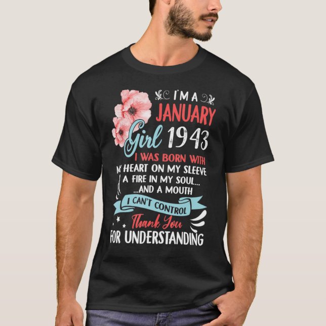 Camiseta Increíble desde 1943, cumpleaños 80, soy un guir d (Anverso)