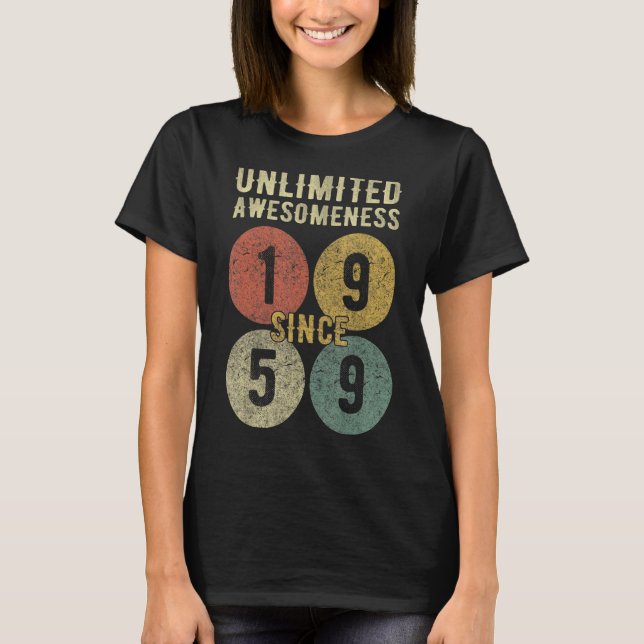 Camiseta Increíble desde 1959 64º cumpleaños Hombres y Muje (Anverso)