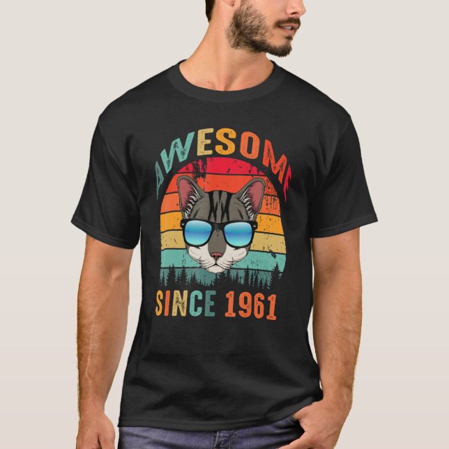 Camiseta Increíble desde 1961, 62° cumpleaños para el gato (Anverso)