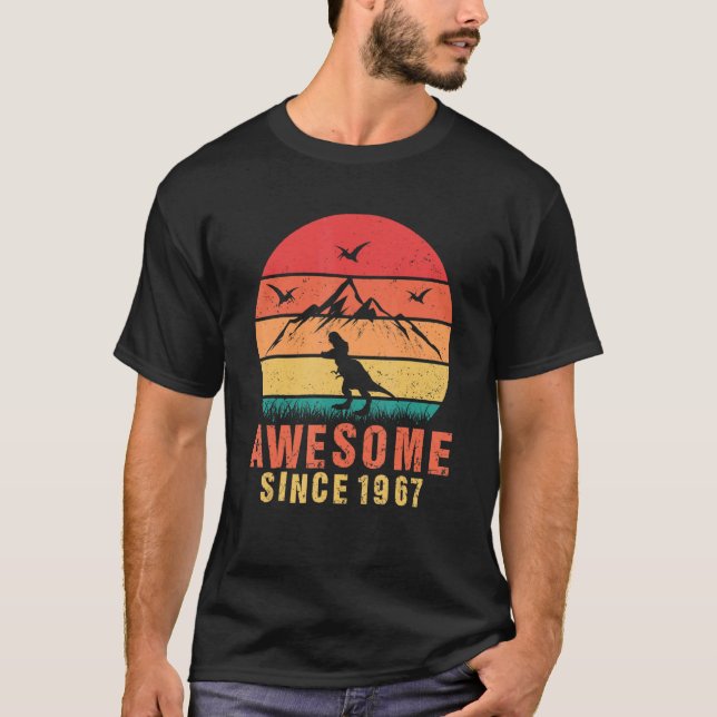 Camiseta Increíble desde 1967 Retro Dinosaurio 55 (Anverso)