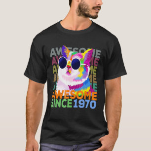 Camiseta Increíble desde 1970, cumpleaños número 52 del gat