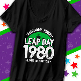 Camiseta Increíble desde 1980 Año Salto Día 29 Feb. Cumplea