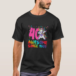 Camiseta Increíble desde 1981 Dabbing Unicorn 40 Años De Ed