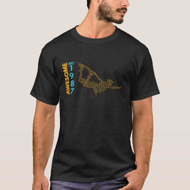 Camiseta Increíble Desde 1987. Estilo de vida de Wakeboard (Anverso)
