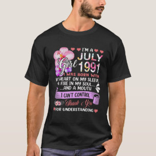Camiseta Increíble desde 1991, 30 años, soy Chica 1 de juli
