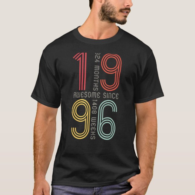 Camiseta Increíble desde 1996 27º cumpleaños 27 años de eda (Anverso)