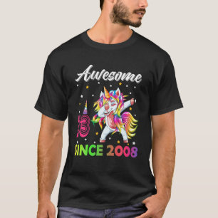 Camiseta Increíble desde 2008 Dabbing Unicorn 13Th Birthda