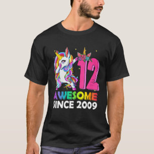 Camiseta Increíble desde 2009 Dabbing Unicorn 12Th Birthday