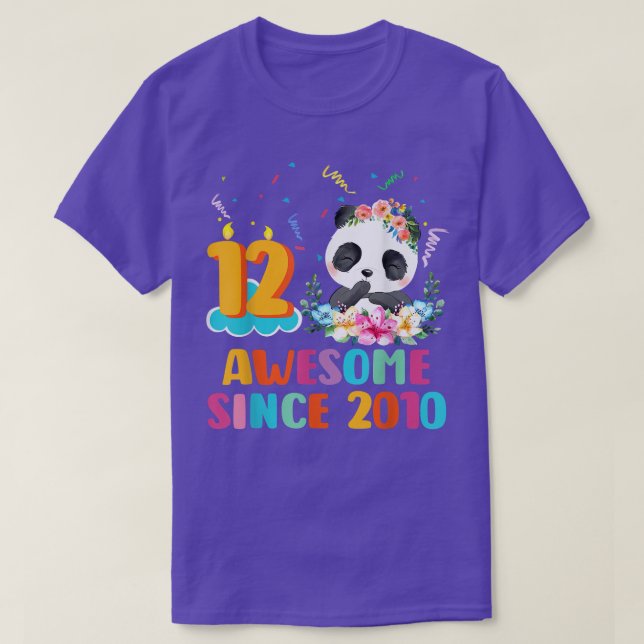Camiseta Increíble desde 2010 12º cumpleaños Panda de 12 añ (Diseño del anverso)