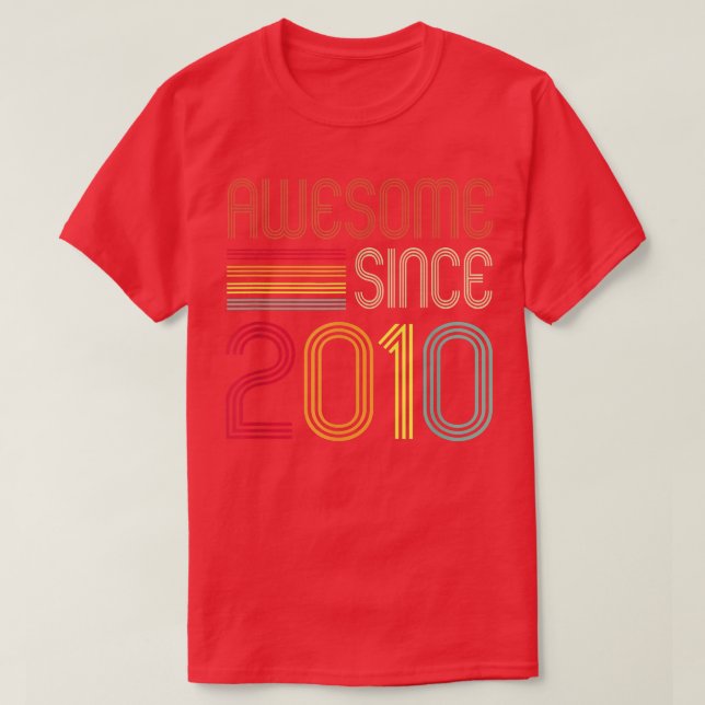 Camiseta Increíble desde 2010, 12º cumpleaños, retro lindo  (Diseño del anverso)